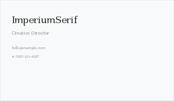 ImperiumSerif Business Card
