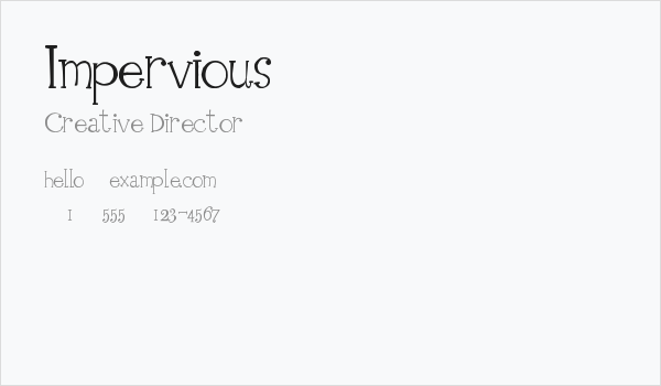 Impervious Business Card