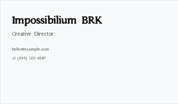 Impossibilium BRK Business Card