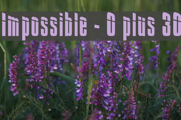 Impossible - 0 plus 30 Font examples