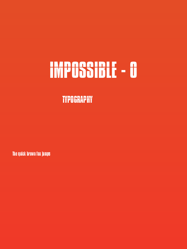 Impossible - 0 Poster