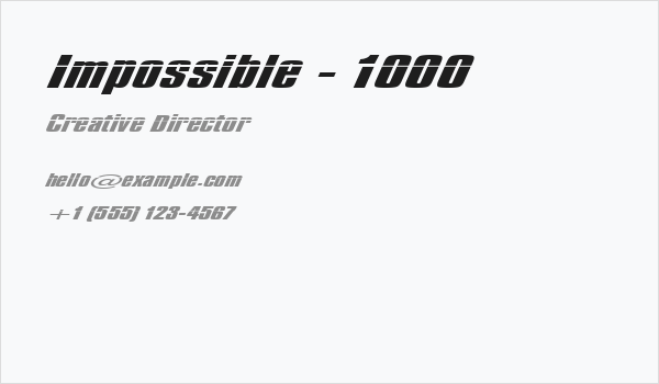Impossible - 1000 Business Card