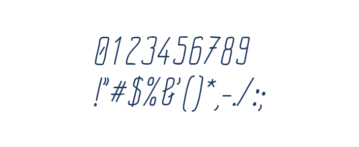 Impreciso free Light Italic Other Characters