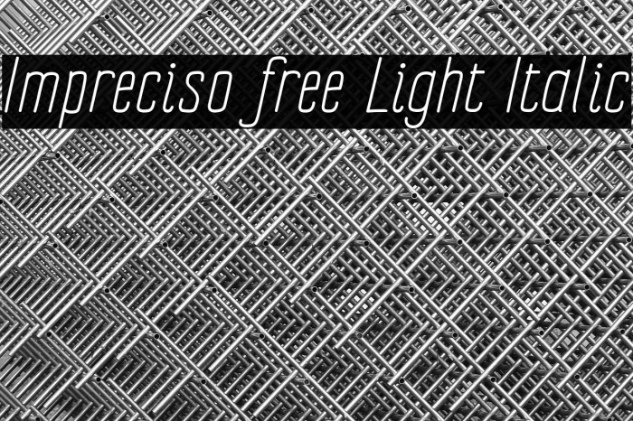 Impreciso free Light Italic Example 2