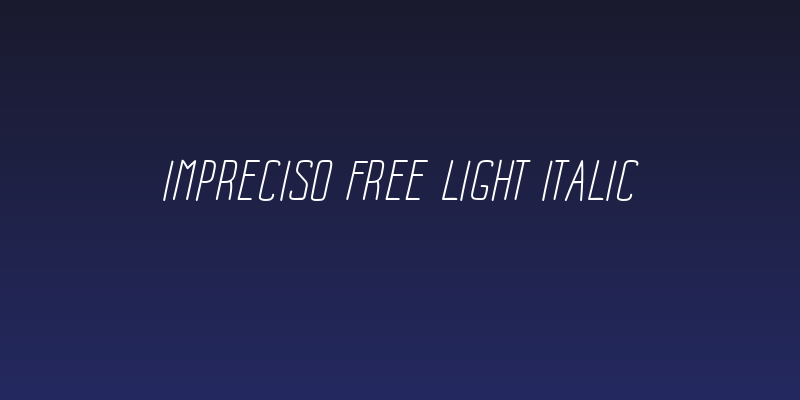 Impreciso free Light Italic Social Header