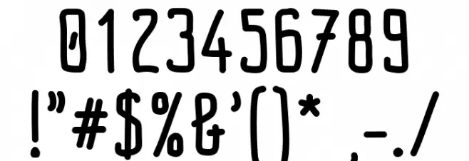 Impreciso free Regular Font OTHER CHARS
