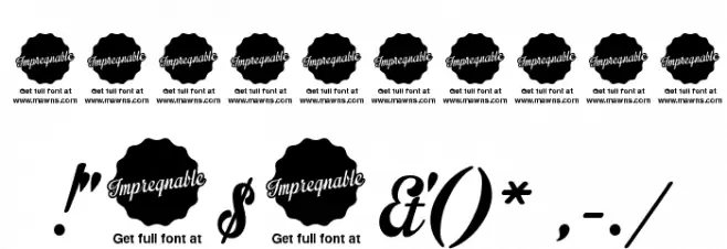 Impregnable Personal Use Only Font OTHER CHARS