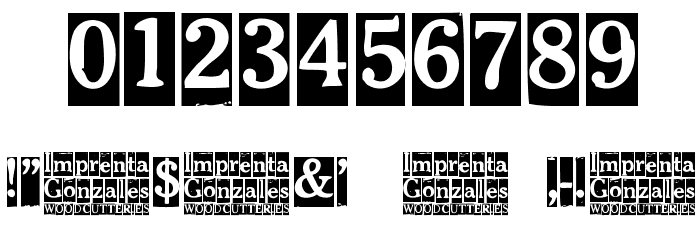 Imprenta Gonzales Font OTHER CHARS