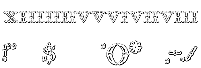 Imprenta Royal Nonpareil Beveled Font OTHER CHARS