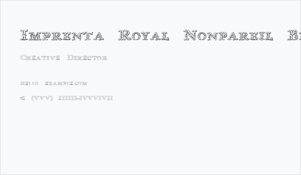 Imprenta Royal Nonpareil Beveled Business Card