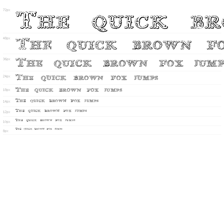 Imprenta Royal Nonpareil Beveled Waterfall