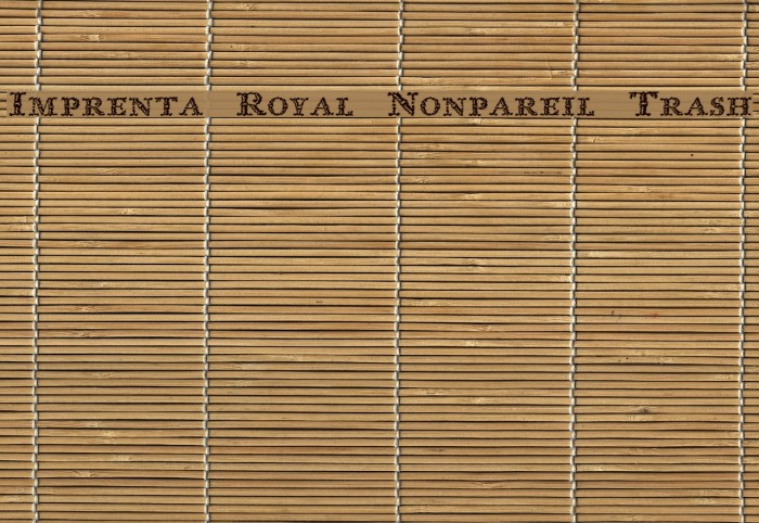 Imprenta Royal Nonpareil Trash Font examples