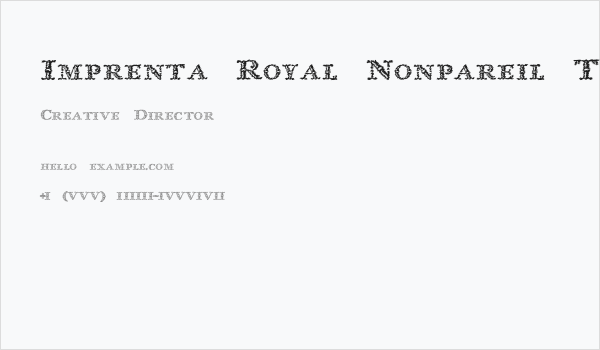 Imprenta Royal Nonpareil Trash Business Card
