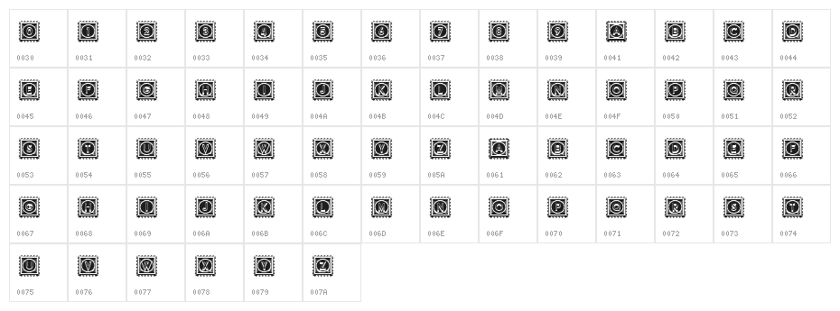 Impression Light Negative Regular Character Map