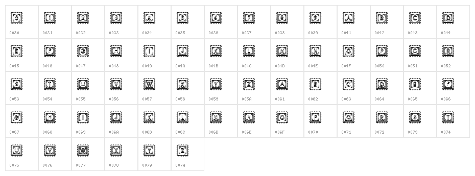 Impression Light Regular Character Map