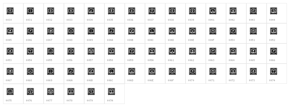 Impression Negative Regular Character Map