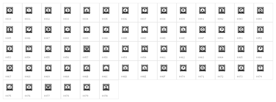 Impression Vintage Regular Character Map
