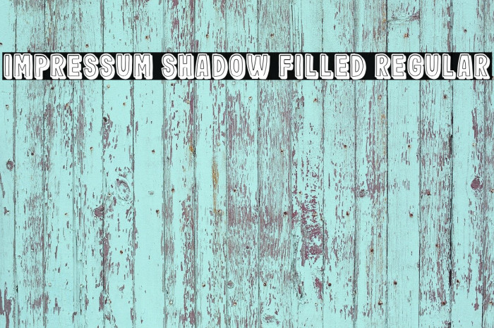 Impressum Shadow Filled Regular Font examples