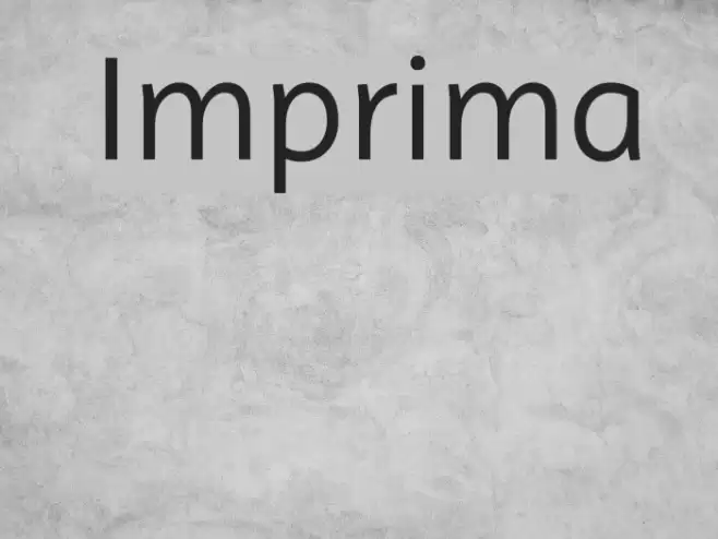 Imprima Font examples