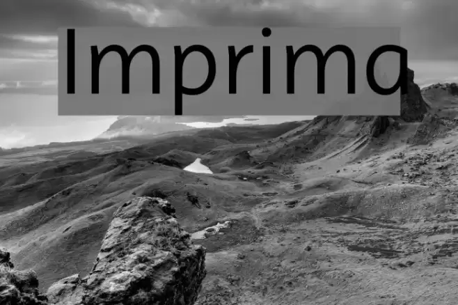 Imprima Font examples