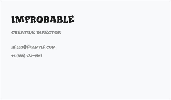 Improbable Business Card