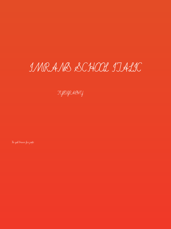 Imrans School Italic Poster