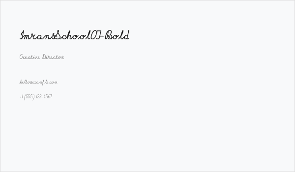 ImransSchoolOT-Bold Business Card