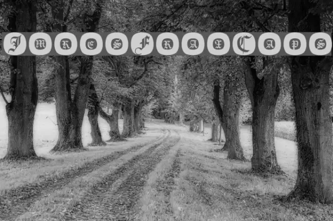 ImresFraxCaps Font examples