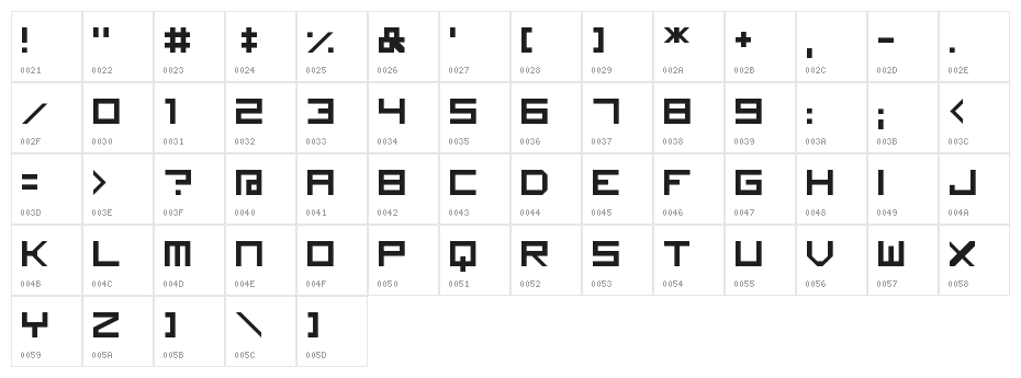 imagine font Regular Character Map