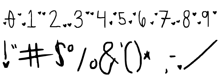 imperfect heart Font OTHER CHARS