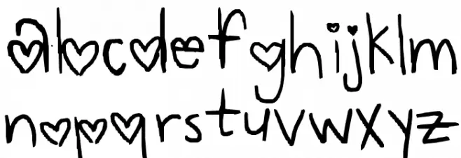 imperfect heart خط أحرف صغيرة