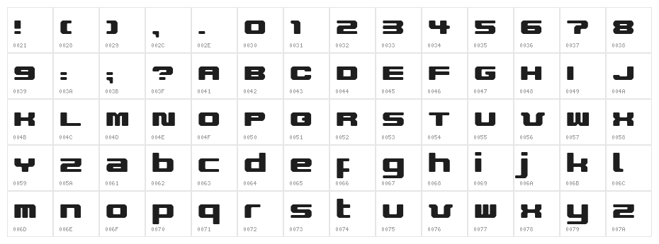 improvise v9 Character Map