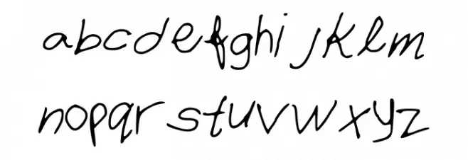 imsogay Schriftart Kleinbuchstaben