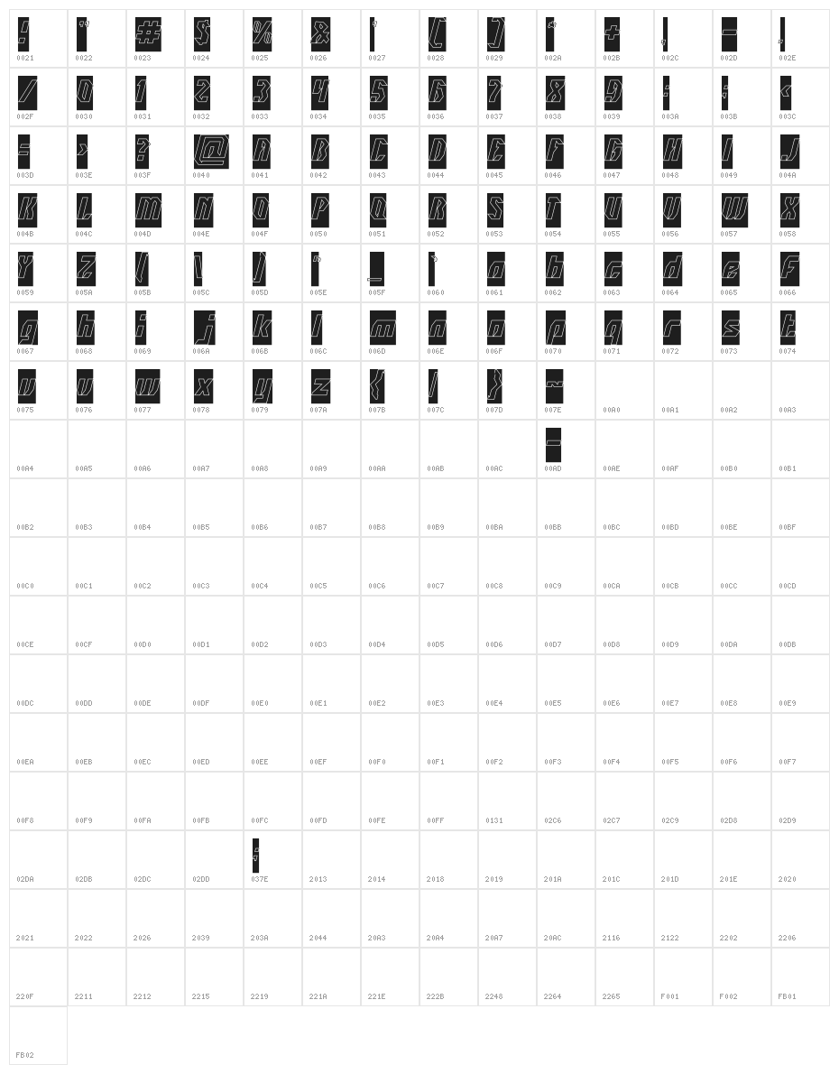 INOVATION-Hollow-Inverse Character Map