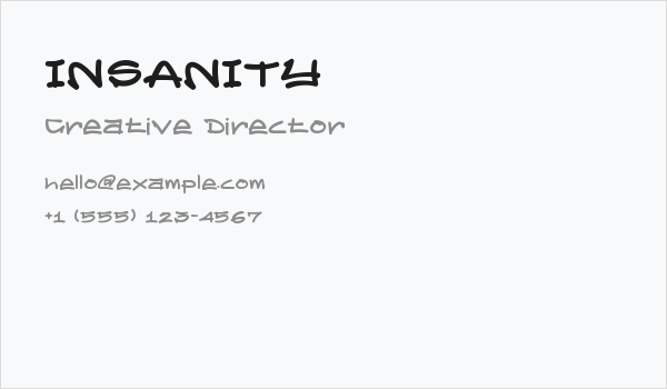 INSANITY Business Card