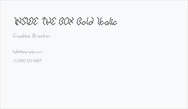 INSIDE THE BOX Bold Italic Business Card