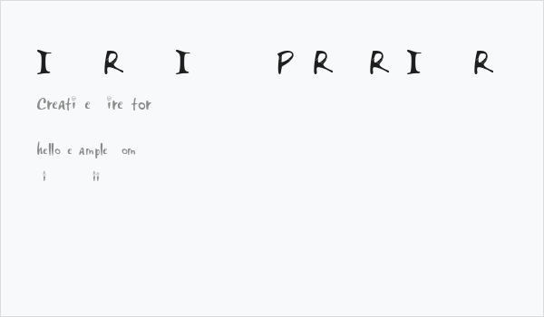 INTERNATIONAL PERFORMING RELATIONSHIP CENTER FONT Business Card