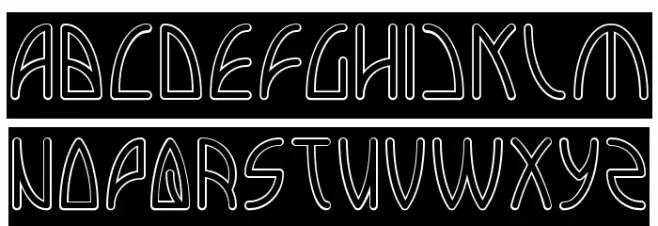 INTERPLANETARY-Hollow-Inverse Schriftart Groß