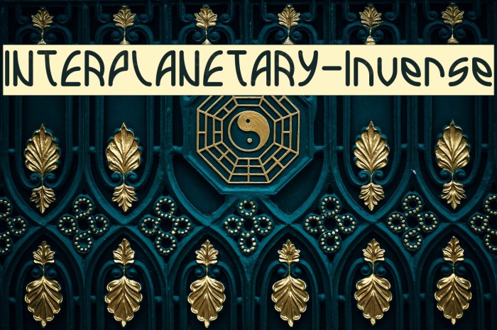 INTERPLANETARY-Inverse Font examples