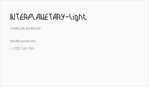 INTERPLANETARY-Light Business Card