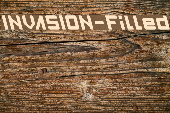 INVASION-Filled Font examples