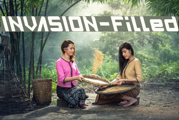 INVASION-Filled Font examples
