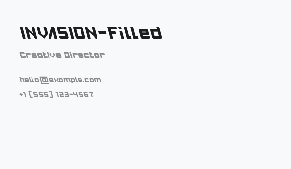 INVASION-Filled Business Card