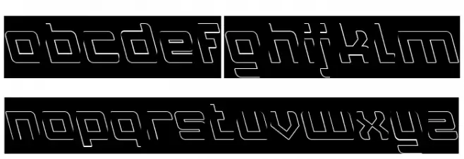 INVASION-Hollow-Inverse Schriftart Kleinbuchstaben
