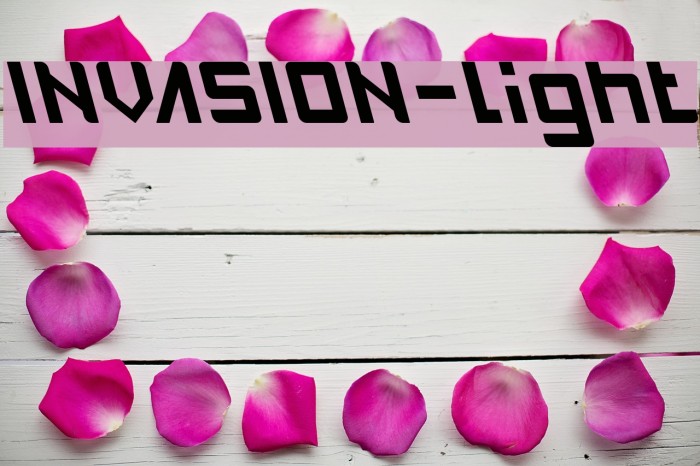 INVASION-light Font examples