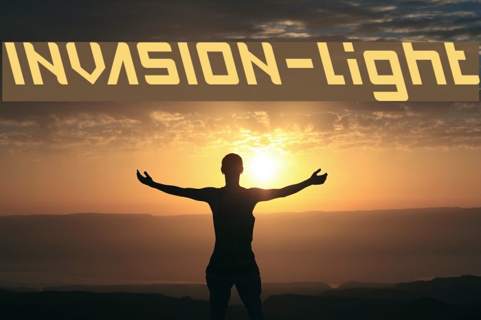 INVASION-light Font examples