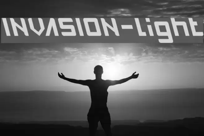 INVASION-light Schriftart examples
