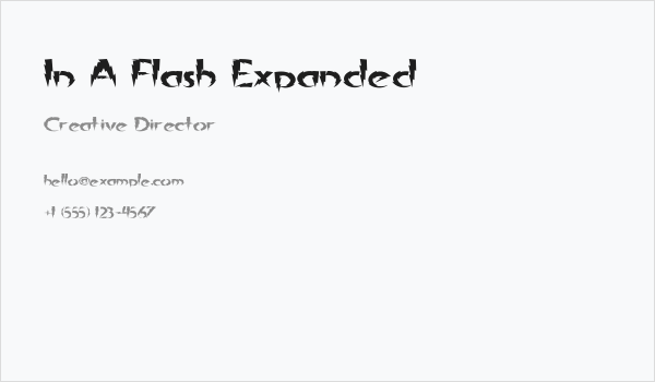 In A Flash Expanded Business Card