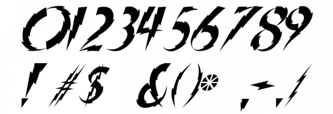In A Flash Italic フォント その他の文字