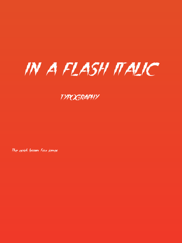 In A Flash Italic Poster